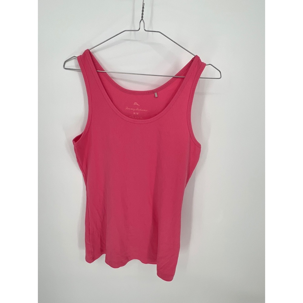 Tommy Bahama Womens Tank Top Ribbed Knit Pink Size Medium